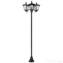 Outsunny Felinar Gradina 182,5 cm – LED cu Energie Solara, Negru