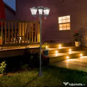 Outsunny Felinar Gradina 182,5 cm – LED cu Energie Solara, Negru 