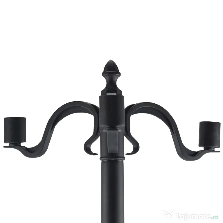Outsunny Felinar Gradina 182,5 cm – LED cu Energie Solara, Negru