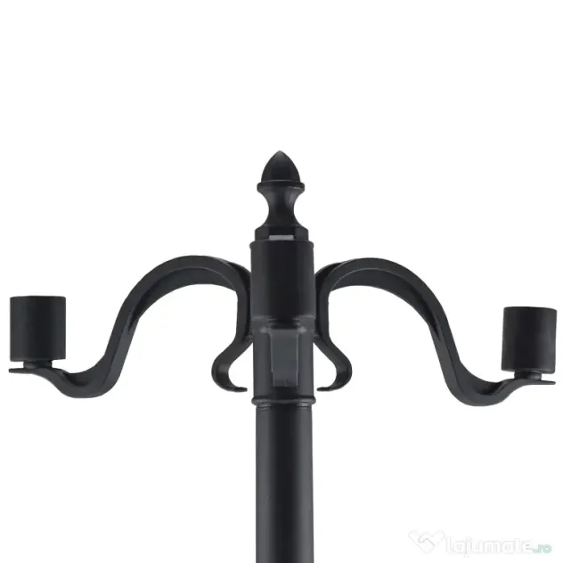 Outsunny Felinar Gradina 182,5 cm – LED cu Energie Solara, Negru