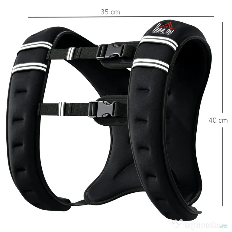 Soozier Vestă cu Greutate Respirabilă de 5 kg cu Buzunar de Depozitare și Bretele de Umăr, Vestă cu Greutate, 40x35 cm, Negru