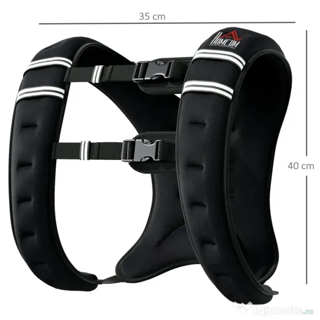 Soozier Vestă cu Greutate Respirabilă de 5 kg cu Buzunar de Depozitare și Bretele de Umăr, Vestă cu Greutate, 40x35 cm, Negru
