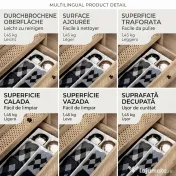 HOMCOM Comodă cu 4 Sertare și Inserții din Rattan Stil Boho, 80x35x95 cm, Lemn Natural 