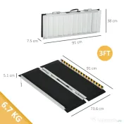 Homcom Rampa Aluminiu Pliabila 91×73 cm – Antiderapanta, 272 kg