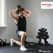 SPORTNOW Set Gantere Hexagonale cu Suport pentru Economisirea Spațiului, de la 2 kg la 10 kg, Negru 