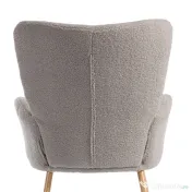 HOMCOM Fotoliu modern din material Sherpa îmbunătățit cu spătar înalt și brațe, Gri 