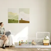 PawHut Țarc pentru Animale de Companie Mici, cu 36 de Panouri Modulabile din Metal și Ușă, Alb