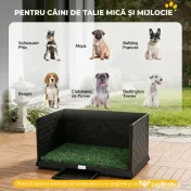 PawHut Toaletă pentru câini cu tavă detașabilă, 75 x 51 x 36,5 cm 
