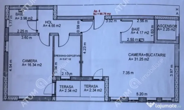 Spatiu comercial de 2 camere cu 2 bai 3 locuri de parcare zo