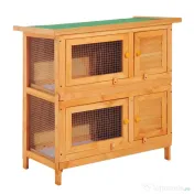 PawHut cusca de exterior pentru iepuri, lemn brad 90x45x90cm