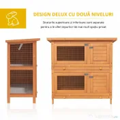 PawHut cusca de exterior pentru iepuri, lemn brad 90x45x90cm