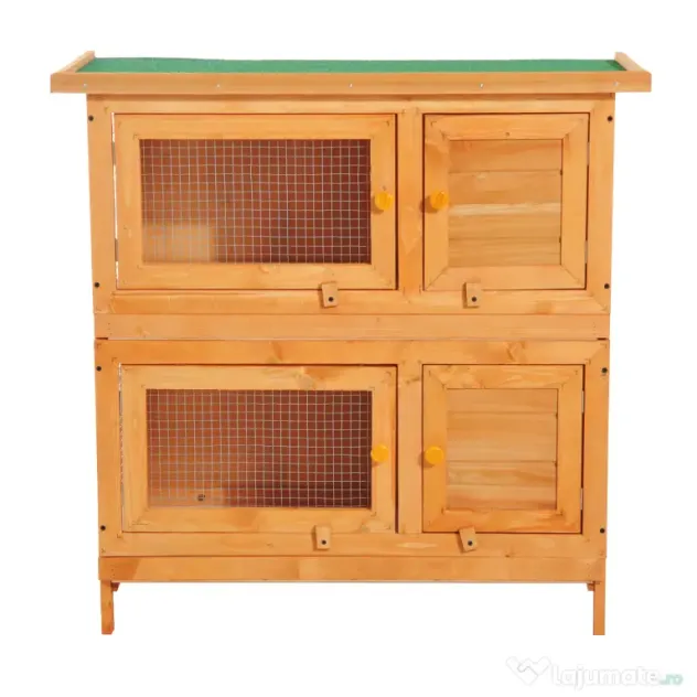 PawHut cusca de exterior pentru iepuri, lemn brad 90x45x90cm