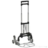 Durhand Carucior pentru Pachete Pliabil in Aluminiu cu 6 Roti pentru Scari Incarcare Max 70kg 