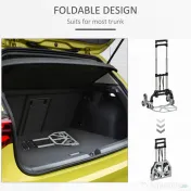Durhand Carucior pentru Pachete Pliabil in Aluminiu cu 6 Roti pentru Scari Incarcare Max 70kg 
