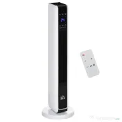 HOMCOM Încălzitor electric oscilant 1100/2200 W PTC — telecomandă, temporizator 8h 