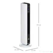 HOMCOM Încălzitor electric oscilant 1100/2200 W PTC — telecomandă, temporizator 8h 