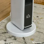 HOMCOM Încălzitor electric oscilant 1100/2200 W PTC — telecomandă, temporizator 8h 
