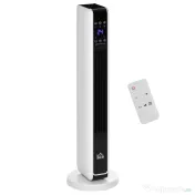 HOMCOM Încălzitor electric oscilant 1100/2200 W PTC — telecomandă, temporizator 8h 