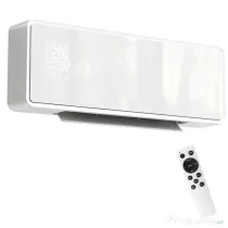 HOMCOM Aerotermă Electrică din Ceramică 2000W de Perete cu 3 Moduri, Temperatura Reglabilă, Timer, Telecomandă, Blocare pentru Copii, Alb