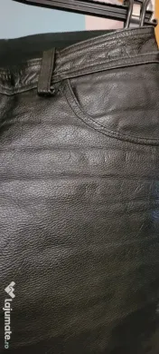 pantaloni piele unisex, negri, buni pentru moto, marime 36 