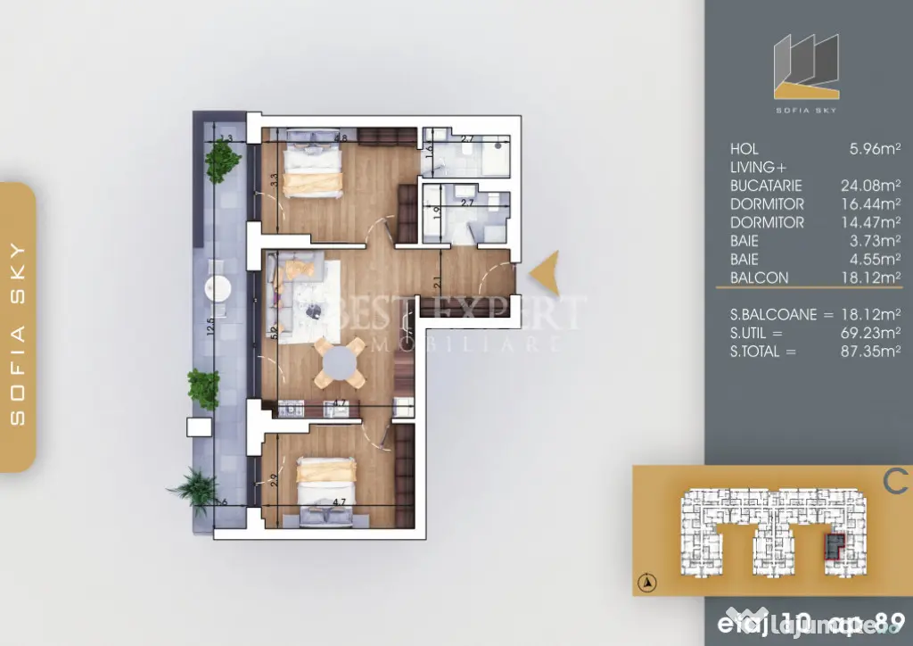 Apartament 3 camere spatios -Finalizat/Mutare Rapida
