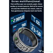 Inel Inteligent Smart Ring cu Monitorizare Avansata, Puls, Pasi, Somn Afisaj LED