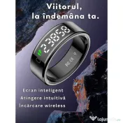 Inel Inteligent Smart Ring cu Monitorizare Avansata, Puls, Pasi, Somn Afisaj LED