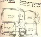 Trei camere decomandate 76 mp renovat,mobilat si utilat. 