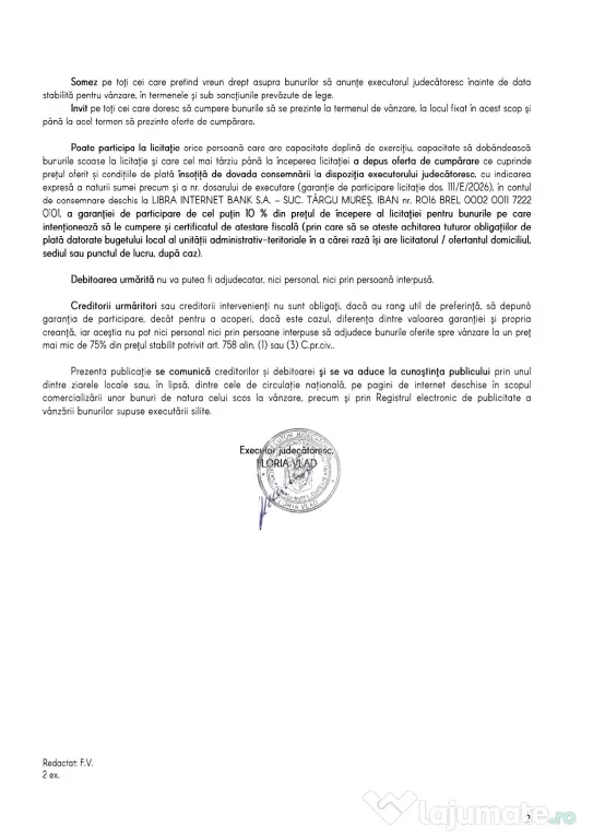 Vânzare la licitație publică - utilaje industriale