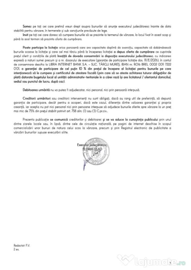 Vânzare la licitație publică - utilaje industriale
