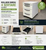 Stoc 100 buc Rollbox Profesional pe rotile cu 4 sertare metalice; Casetiera