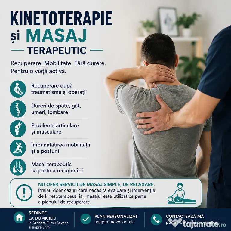Kinetoterapie la domiciliu - recuperare personalizată
