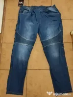 Pantaloni blugi moto Alpha Head, noi, cu protectii solduri si genunchi, marimea 44