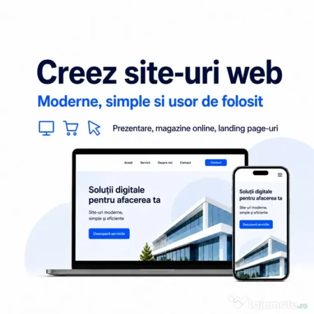 Creare web site de la zero Site-uri moderne pentru afaceri WordPress, Shopify