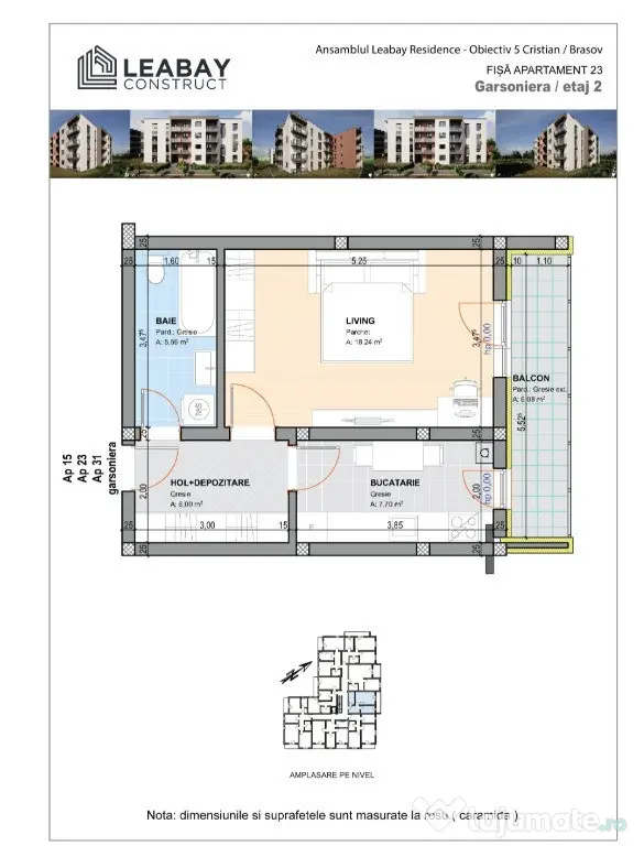 Garsonieră nouă Leabay Residence