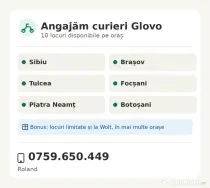 ANGAJĂM CURIERI GLOVO — 10 LOCURI/ORAȘ!