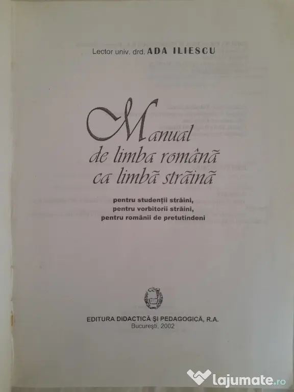 Manual de limba română ca limbă străină