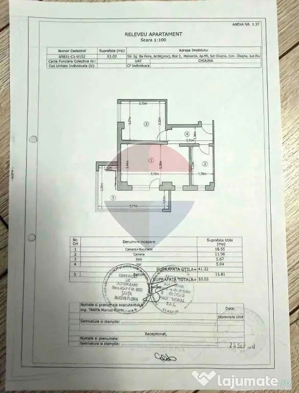 Apartament cu 2 camere de vânzare auchan militari/chiajna