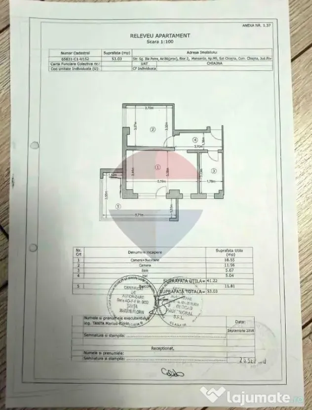 Apartament cu 2 camere de vânzare auchan militari/chiajna