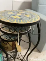 Set 3 mese Mozaic oțel grădină balcon