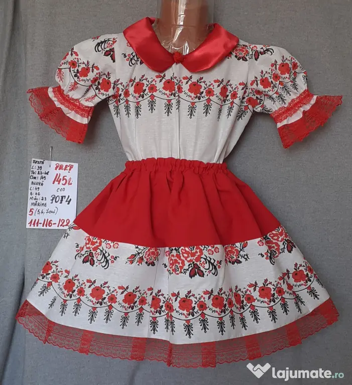 Costum popular pentru copii marimea 5 (5-6-7 ani), 145 lei