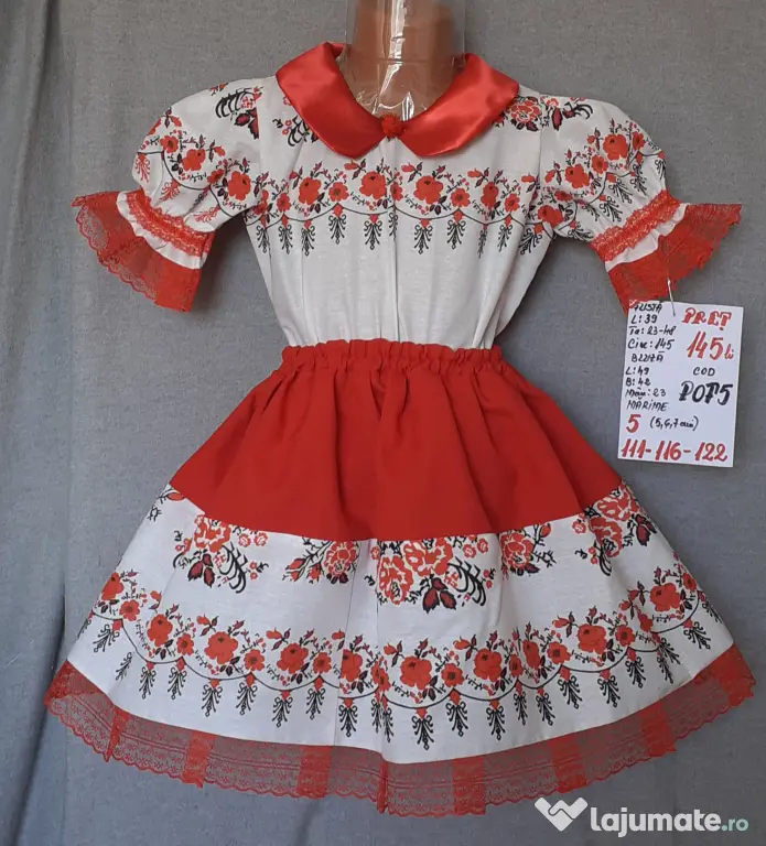 Costum popular pentru copii marimea 5 (5-6-7 ani), 145 lei