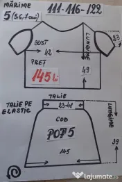 Costum popular pentru copii marimea 5 (5-6-7 ani), 145 lei