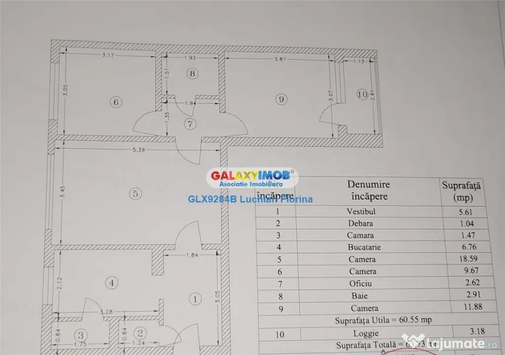 Apartament 3 camere, etaj 1, bloc reabilitat I Drumul Tabere
