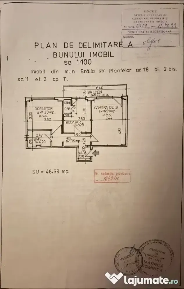 Vanzare apartament 2 camere str. Plantelor