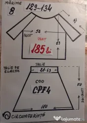 Costum popular pentru copii marimea 8 (8-9-10-11 ani), 185 lei 