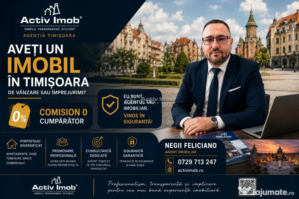 Apartament 3 cam, CF 2 , semidecomandat Circumvalatiunii - Timisoara (Timis)