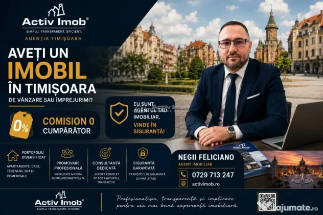Apartament 3 cam, CF 2 , semidecomandat Circumvalatiunii - Timisoara (Timis)