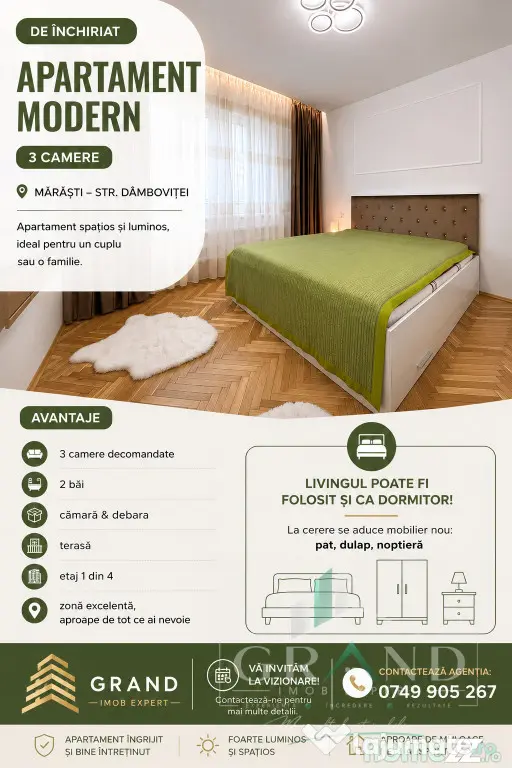 Apartament 3 Camere Decomandate | 2 Bai | Debara | Terasa | - Cluj-Napoca (Cluj)