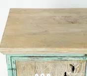Comoda de Lemn de Mango in 2 Usi si Rame Metalice - Pentru Living